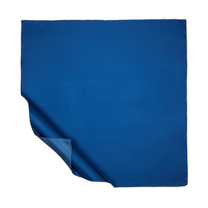 Sax Blue Plain Silk Twill Scarf - Thumbnail