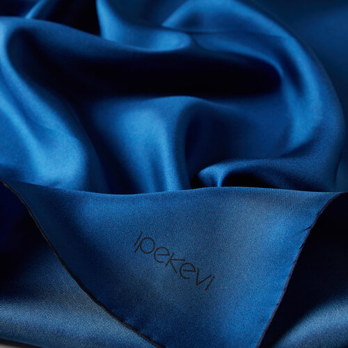 Sax Blue Plain Silk Twill Scarf