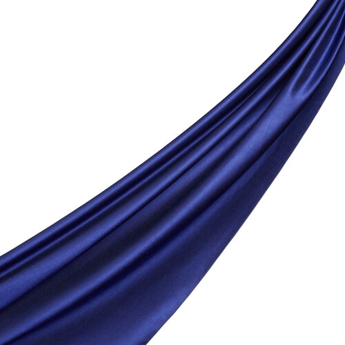 Sax Blue Reversible Silk Neck Scarf