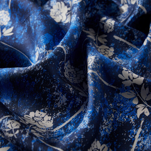 Sax Blue Vintage Wall Twill Silk Scarf