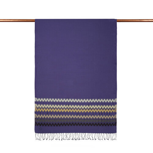 Sax Blue Zigzag Silk Scarf