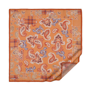 ipekevi - Şeftali Patchwork Desenli Tensel Eşarp