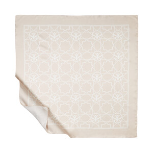 ipekevi - ايشارب حرير تويل لون ترابي فاتح مونوغرام سلجوقي