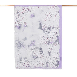 Silver Begonia Print Scarf - Thumbnail