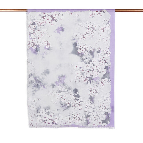 Silver Begonia Print Scarf