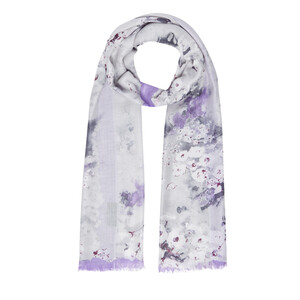 Silver Begonia Print Scarf - Thumbnail