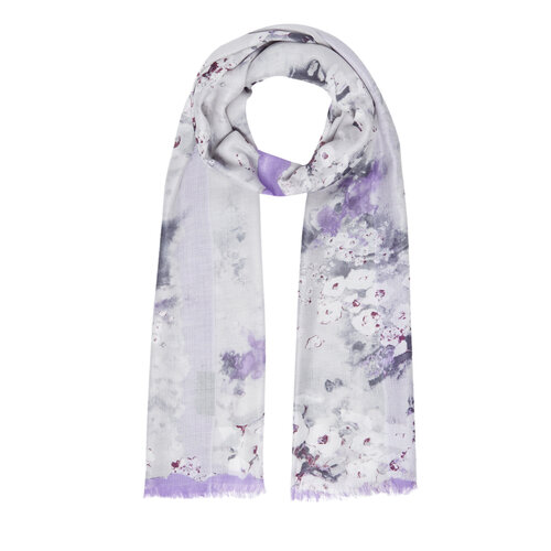 Silver Begonia Print Scarf