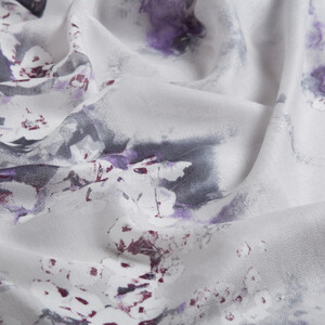 Silver Begonia Print Scarf - Thumbnail