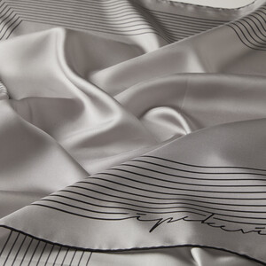 ipekevi - Silver Black Prive Twill Scarf (1)