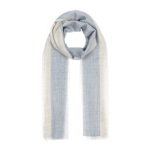 Silver Block Cord Wool Silk Scarf