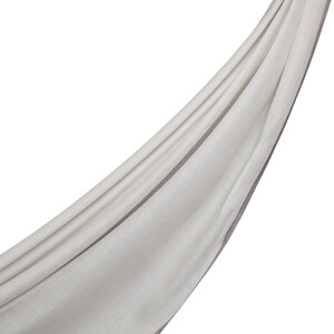 Silver Bordered Modal Silk Scarf - Thumbnail