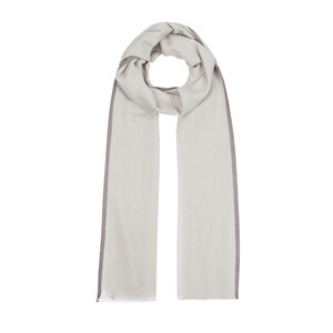 Silver Bordered Modal Silk Scarf - Thumbnail