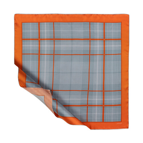 Silver Castle Plaid Silk Twill Scarf