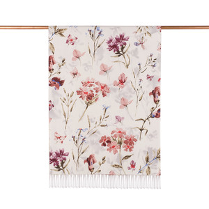 ipekevi - Silver Clover Garden Print Silk Scarf (1)