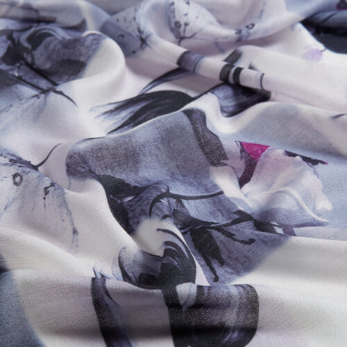 Silver Collage Print Scarf