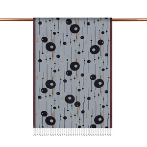 ipekevi - Silver Cosmic Traces Print Silk Scarf (1)