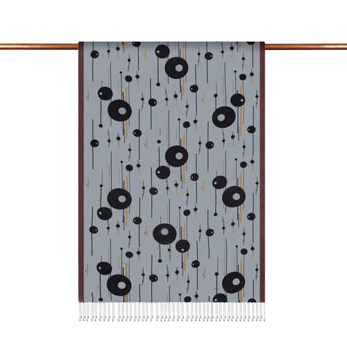 Silver Cosmic Traces Print Silk Scarf
