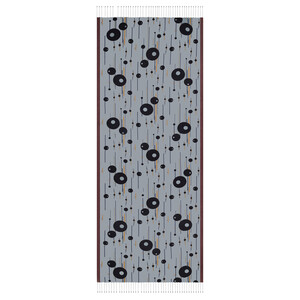 Silver Cosmic Traces Print Silk Scarf - Thumbnail