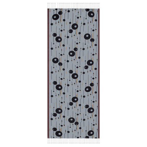 Silver Cosmic Traces Print Silk Scarf