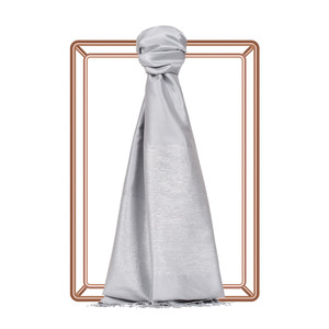 Silver Duchess Lurex Silk Scarf - Thumbnail