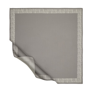 Silver Ethnic Monogram Twill Silk Scarf Model 02 - Thumbnail