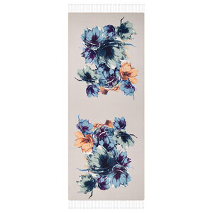 Silver Florescence Print Silk Scarf - Thumbnail