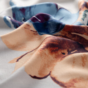 Silver Florescence Print Silk Scarf - Thumbnail