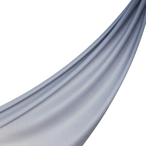 Silver Gradient Wool Silk Scarf - Thumbnail
