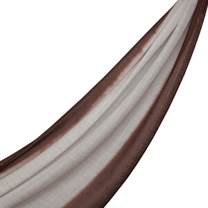 Silver Gradient Wool Silk Scarf - Thumbnail