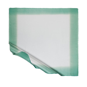 Silver Green Gradient Silk Scarf - Thumbnail