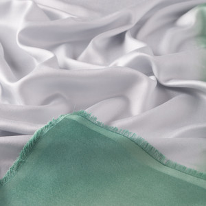 ipekevi - Silver Green Gradient Silk Scarf (1)