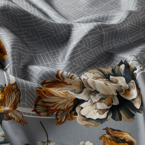 ipekevi - Silver Green Herbst Twill Silk Scarf (1)