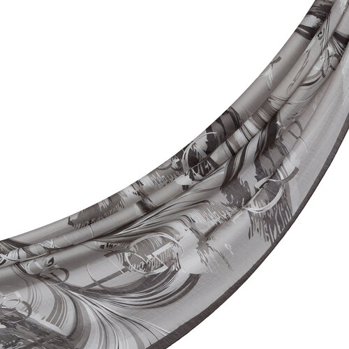 Silver Grey Mono Flow Print Tencel Scarf