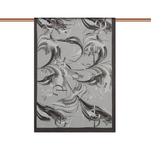 ipekevi - Silver Grey Mono Flow Print Tencel Scarf (1)