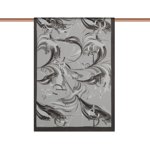 Silver Grey Mono Flow Print Tencel Scarf