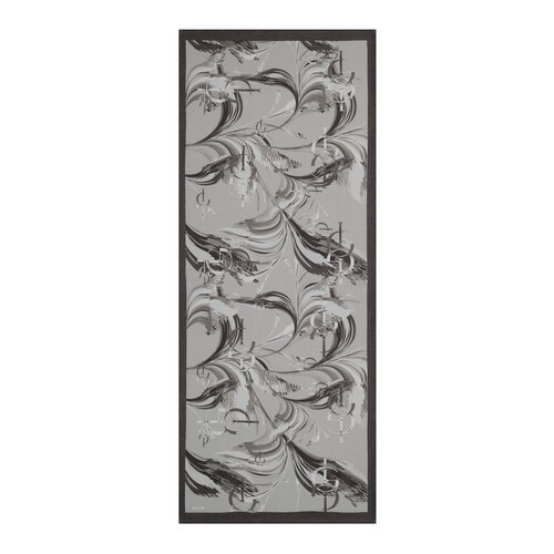 Silver Grey Mono Flow Print Tencel Scarf