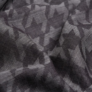 Silver Houndstooth Patterned Scarf - Thumbnail