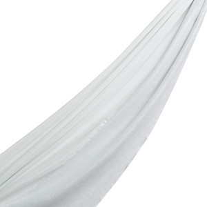 Silver Lurex Cotton Silk Scarf - Thumbnail