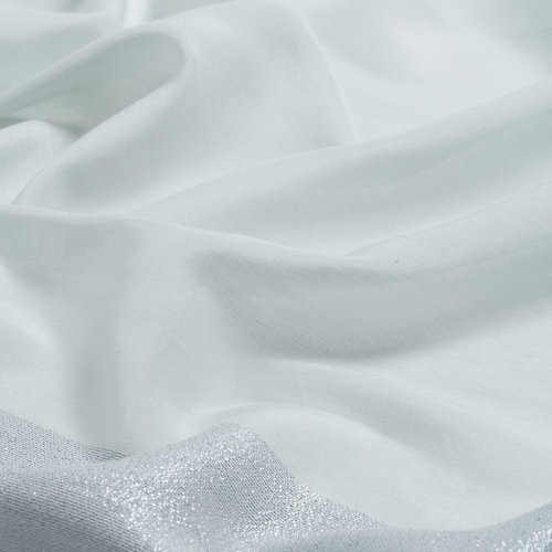 Silver Lurex Cotton Silk Scarf