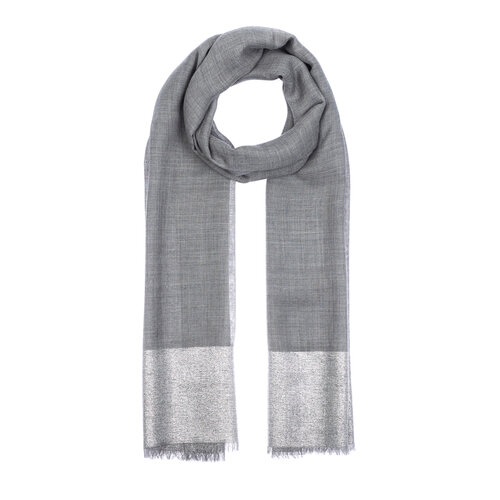 Silver Lurex Farba Wool Silk Scarf