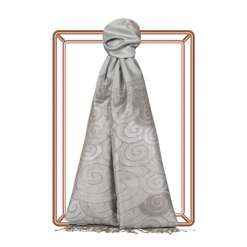 Silver Lurex Spiral Silk Scarf