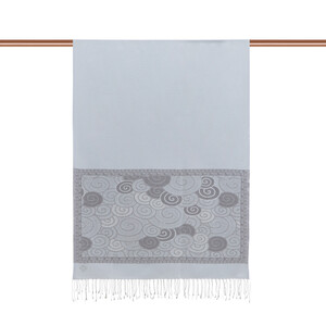 Silver Lurex Spiral Silk Scarf - Thumbnail