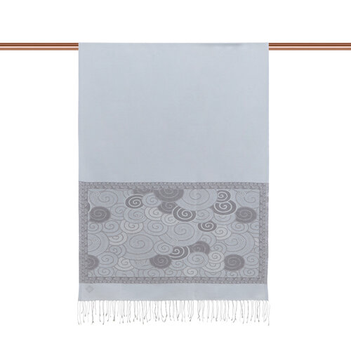 Silver Lurex Spiral Silk Scarf