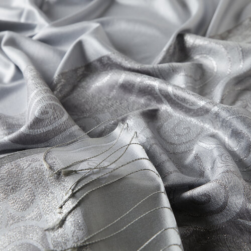 Silver Lurex Spiral Silk Scarf