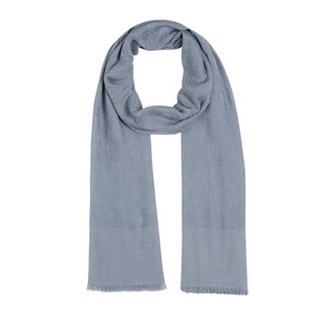 Silver Maze Print Cotton Scarf - Thumbnail