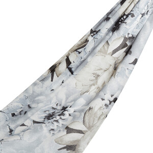 Silver Melancholy Print Modal Cotton Scarf - Thumbnail