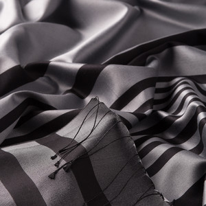 ipekevi - Silver Meridian Striped Silk Scarf (1)