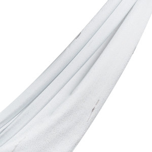Silver Metallic Dotted Cotton Silk Scarf - Thumbnail