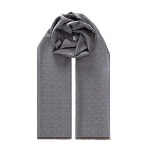 ipekevi - Silver Mini Seljuk Monogram Scarf (1) ipekevi - Silver Mini Seljuk Monogram Scarf (1)