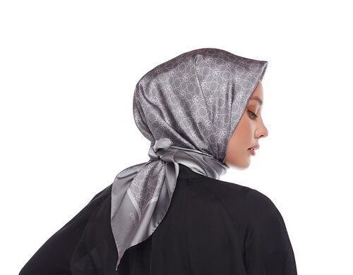 Silver Mini Seljuk Monogram Silk Twill Scarf